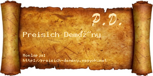 Preisich Demény névjegykártya